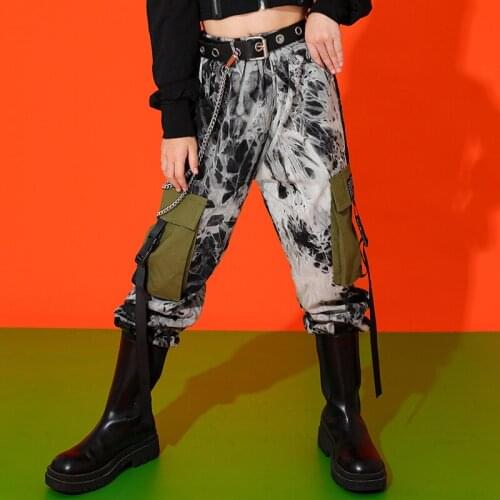 2021 Jazz Dance Pants For Kids Children Tie-Dye Trousers Practice Clothes Ballroom Hip Hop Dance Pants Street Dance Wear DQS6542