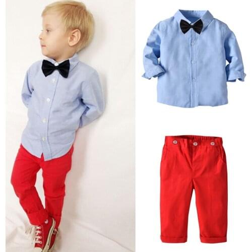 Kids Baby Boys Spring Autumn Clothing Set Gentleman Children Boy Clothes Suit Fashion Wedding Christmas Clothes Set For Boys