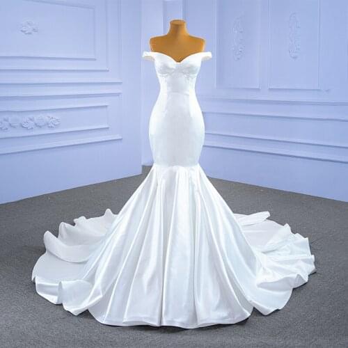KISS WHITE Satin Wedding Dresses