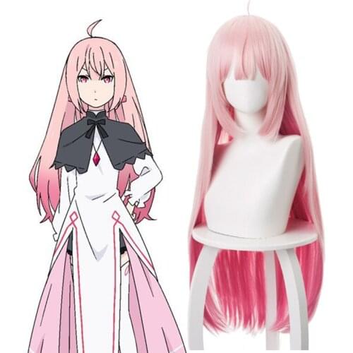 Comic Anime Maou-sama Retry! Cosplay Wig Luna Elegant Cosplay Wigs Long Pink Straight Cartoon Synthetic wig Cosplay Accessories
