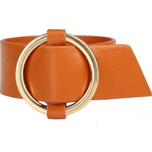 Janeyacy NEW Fashion Unique Design Leather Bracelet Ladies Bracelet Gold charm round Buckle Bracelet Casual Jewelry Accessories