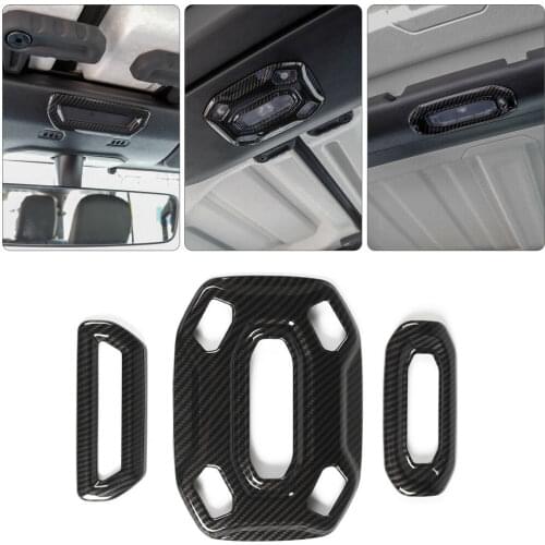 Roof Reading Lamp Light Panel Cover Trim For 2018 for Jeep Wrangler JL Carbon Fiber