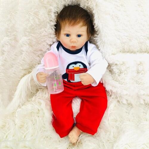 Boneca reborn silicone boy reborn baby dolls 18" 45cm soft body alive newborn toddler doll gift toys for girls