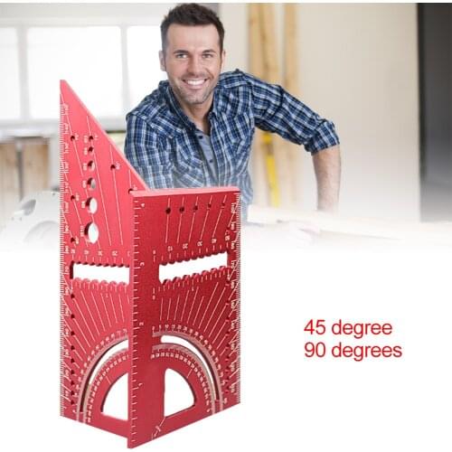 T-Type Ruler Layout Woodworking Wooden Square Aluminum Alloy High Precision Layout Measuring Tool for Engineer Carpenter#38