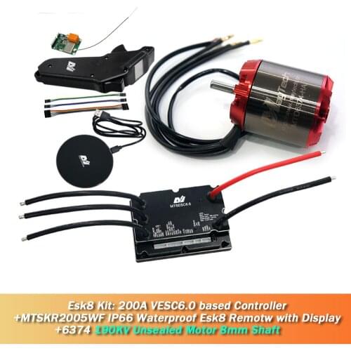 Maytech Electric Mountainboard VESC Motor Remote Comb with 6374 Sensored Motor 200A VESC6.0 based Controller MTSKR1905WF Remote