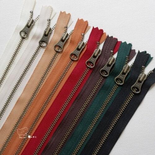 20pcs/lot Ancient Silver YKK 5# Metal Zipper 20 To 50cm Close End with Lock Skirt Shoes Boots Leather Handbags