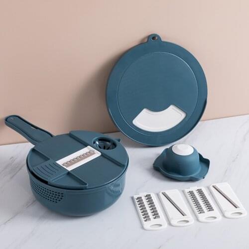 Multi-Function Vegetable Chopper Kitchen Full Cutting Board Cutting Machine Manual Peeling Rotary Grater