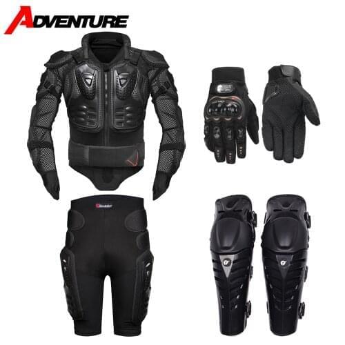 Motorcycle Jacket Body Armor Anti-fall Protective Suit Motocross Racing Jacket Four Seasons Protection Motorcycle Armor 4 Piece