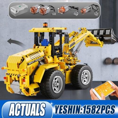 MOULDKING 13122 High-Tech APP RC Bulldozer L350F Wheel Loader Truck Model MOC-42030 Building Blocks Bricks Kids Christmas Gifts