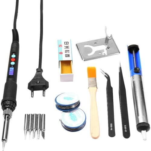 60W Adjustable Temperature Electric Soldering Iron Set Welding Solder Station Heat Pencil Repair Tool Kit