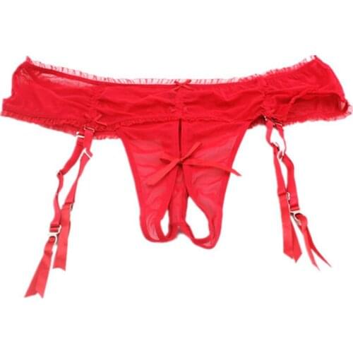 Open Crotch Garters Gauze Sexy Thong Removable Suspender Belts Metal Buckles Garter Belts for Stockings XL Sexy Lingerie GA1083