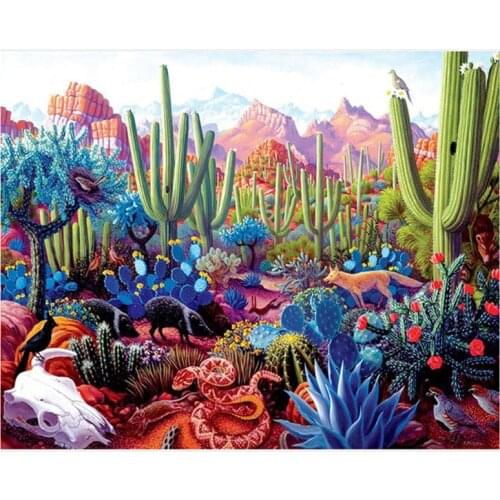 Full Square round drill 5D Diy Diamond embroidery plant Cactus Diamond Painting Cross Stitch Rhinestones Mosaic StickerZP-2938