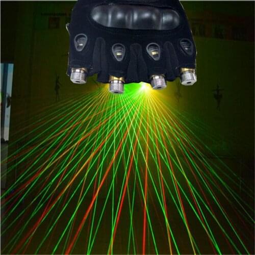 New Design Professional RG Laser Man Show Gloves With 4 pcs Lasers for Stage Disco Party Club Laser Show Rechargeable Battery