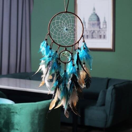 Retro Dream Net Catcher Wind Chimes Home Hanging Craft Gift Dreamcatcher Ornament Car Hanging Garden Bedroom Decoration