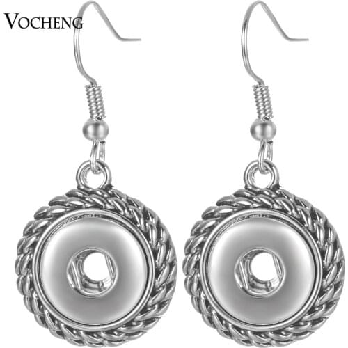 1 pair Gingersnaps Jewelry Geometric Round Drop snap Earrings fit 12mm mini charm snap buttons dangle earring NN-739