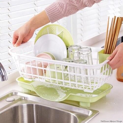 Kitchen Dish Sink Drainer Drying Rack Wash Holder Basket Organizer Tray Kitchen Rack Dish Water Drainer Bowl Chopsticks Bowl