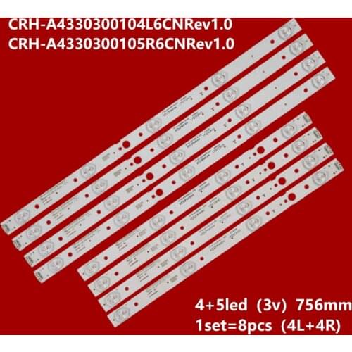 LED backlight strip 4/5 lamp for LG 43"TV CRH-A4330300104L6CNRev1.0 CRH-A4330300105R6CNRev1.0 LED 43UG620V 43UJ620V