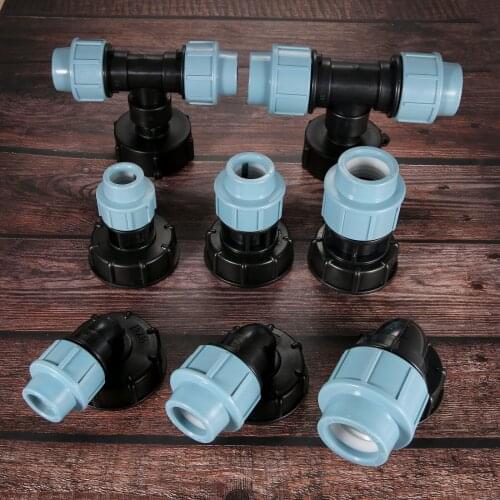 Three-way Outlet Tank Hose Adapter Coarse Reducer Thread Tap Elbow Straight Outlet Hose Adapter for Garden Water IBC