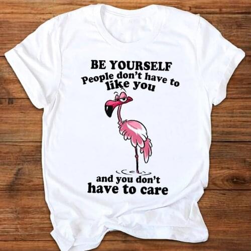 Women Graphic Flamingo Letter Printing Funny 90s Fashion Style Print Clothes Lady Tees Tops Female T Shirt Womens T-Shirt