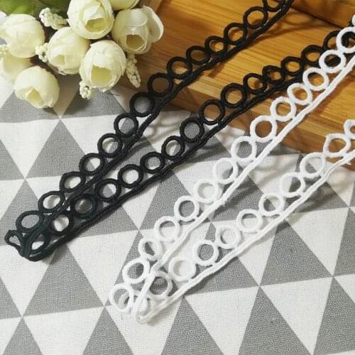 1Yards Embroidery Lace Fabric Guipure Wedding Ribbon 1.5cm Cotton Lace Sewing Clothing Lace Appliques For Wedding Dresses LW3