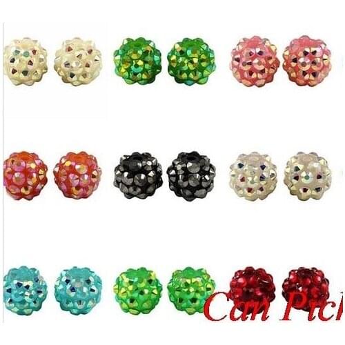10*12 mm 100pcs/lot mixed white n3254 DIY Resin bracelet necklace diy bead ball Beads fit Basketball Wives crystal