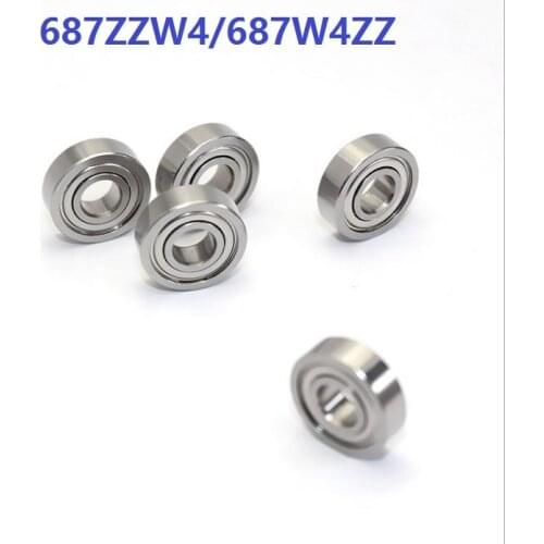 100pcs/500pcs 687ZZW4/687W4ZZ miniature ball bearing shielded cover deep groove ball bearings 7*14*4mm
