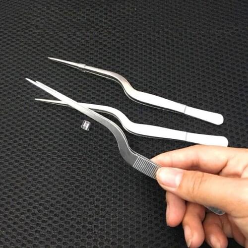 2019 Multiple types Professional Chef Plating Tweezer Presentation Serving Stainless Steel Tongs Medical Garden Kitchen BBQ Tool