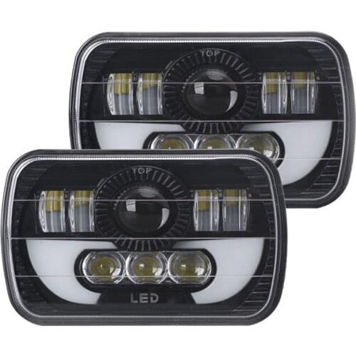 5x7" 7x6" 7 Inch Led Headlight 90W High-Low Beam DRL Headlamp Daytime Running Light Jeep Wrangler YJ Cherokee XJ H6014 H6052