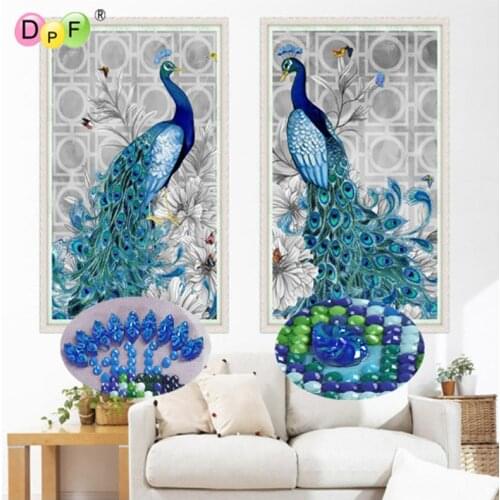 DPF diamond embroidery 5D Round diamond Peacock diamond painting cross stitch Round Special-shaped Diamond Mosaic for gift