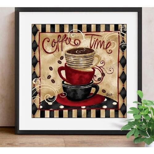 Diamond Painting Square Full Coffee Diamond Embroidery Full Display 5d Beadwork Diamond Mosaic Picture Of Rhinestone