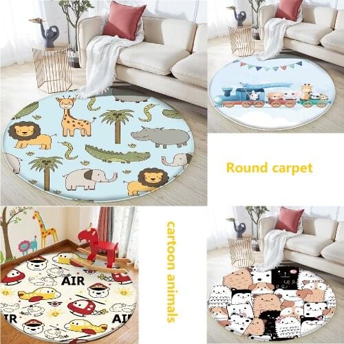 Cute cartoon animals rug home mat bedroom decor tatami carpet circle rug kids room rug anime rug rug for living room Floor mat
