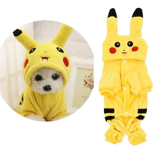 SUPREPET Cartoon Cat Costume Pet Cosplay Clothes With Button Winter Fleece Cat Coat Home Pajamas Hoodie Dog Coat Cute for pet