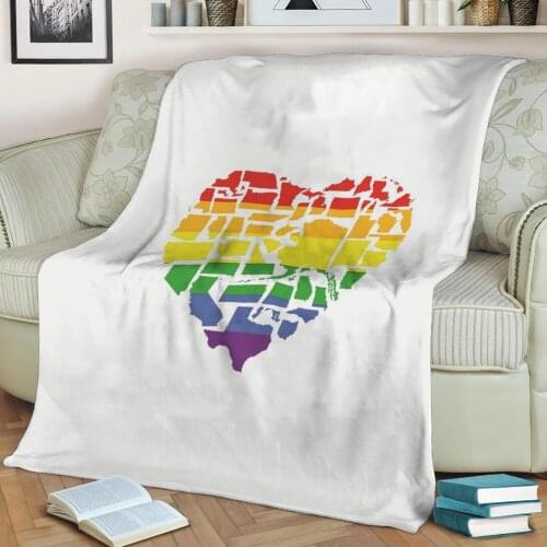 LGBT AMERICAN FLAG A BEDDING SET Goi 2 3D Printed Shabal Blankets Are Soft Warm And Washable And Throw On The Sofa For