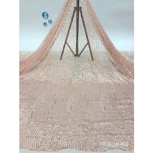 Nigeria lace fabric 2021 latest high quality lace embroidery tulle African sequin lace fabric D41641