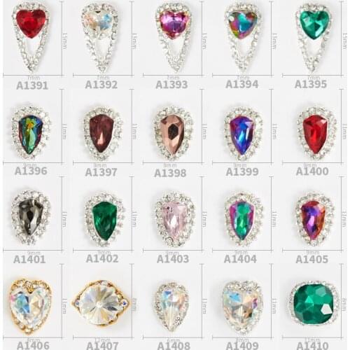 New Hot 20pcs Alloy Water Drop Big Diamond Love Alloy Drill 3D Fashion Charm DIY Nail Art Jewelry Decoration Accessories