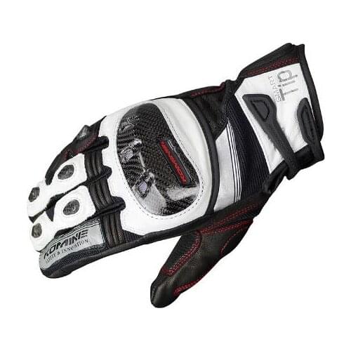 Komine GK 193 Protect Leather Mesh Gloves Motorbike Scooter Guantes Mountain Bicycle Bike Cycling White Black Luvas Mens