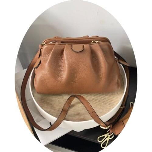 Genuine leather Shoulder bags real leather Casual crossbody bag finely selected grained cow leather wrinklesr bags hobos bags