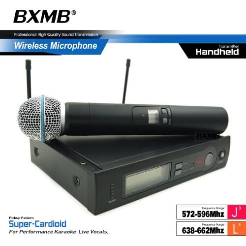Professional SLX24 Microphone Wireless System with BETA58A Transmitter Handheld Mic For Karaoke Live Vocals Stage Performance