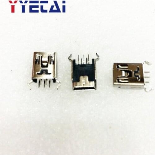 Mini mini USB 5P socket straight vertical copper pin USB head 180 degrees bowl 5P DD