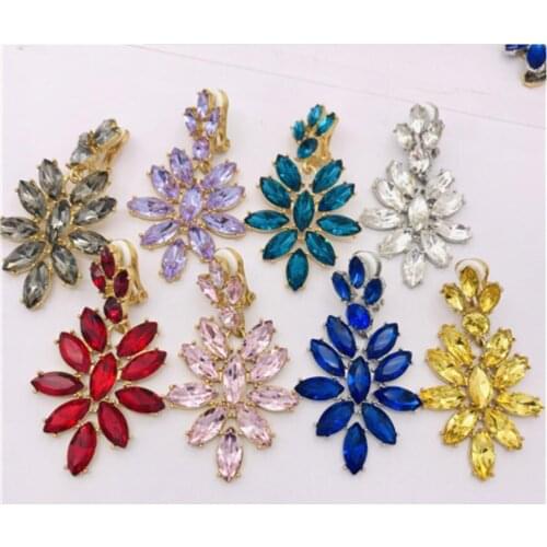 CSxjd Luxury womens jewelry crystal exaggerated match everyday ear clip without pierced ears