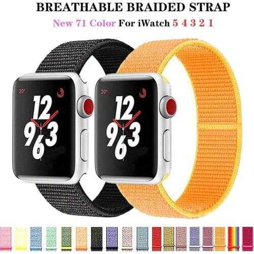 Sport nylon loop strap for apple watch band 5 4 3 40mm 44mm Soft breathable bracelet for iWatch bands 5 3 2 38mm 42mm watchband