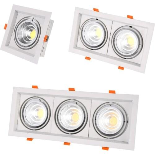 1pcs Super Bright Recessed square LED Dimmable Downlight COB 10w 20W 30w LED Spot light LED decoration Ceiling Lamp AC110V 220V