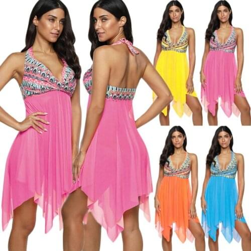 Womens Bikini Cover Up Beach Dress Two Pieces With Panties Swimwear Beach Maxi Wrap Skirt Sarong Kimono Kaftan Dress