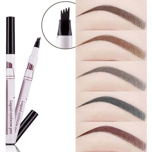 1Pcs Women Makeup Sketch Liquid Eyebrow Pencil Waterproof Brown Eye Brow Tattoo Dye Tint Pen Liner Long Lasting Eyebrow