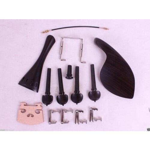 1 set 4/4 violin ebony parts,tailpiece tuner peg chinrest endpin bridge #E40