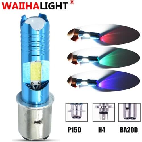 1pcs RGB Motorcycle LED Headlight H6M P15D H6 BA20D HS1 H4 Motorcycle Head Lamp DRL LED Bulb Moto Scooter Light Bulbs 12V Decor