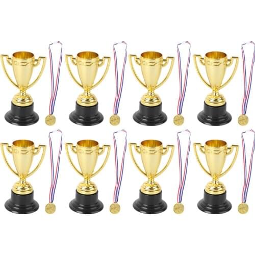 24pcs Mini Cups Trophy and Award Medals Prizes Small Medals Gift Awards Trophy Toys for Students Sport(12pcs Trophies +1