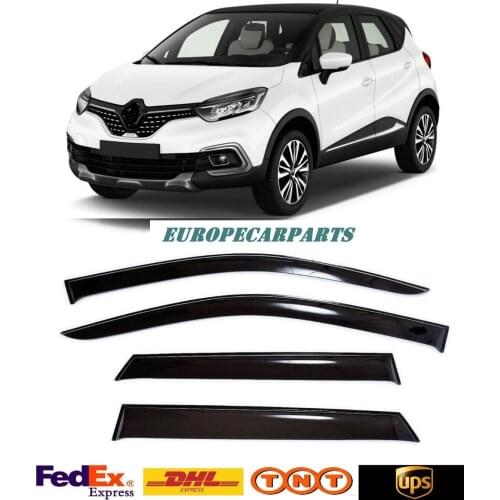 For Renault Captur 2012-2018 Side Window Visors Sun Rain Guard Vent Deflectors 4 pieces