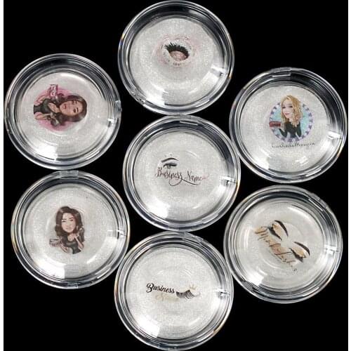 50/100pcs Custom Logo Transparent Plastic Eyelashes Packaging Box Fake Eyelash Tray Storage Cover Single Case