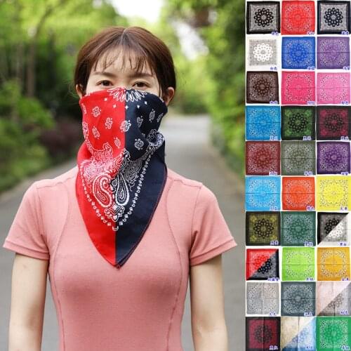 New Design Fashion Hip Hop Cotton Bandana Square Cashew Scarf Headband Tie Dye Black Red Paisley Gifts For Women/Men/Boys/Girls